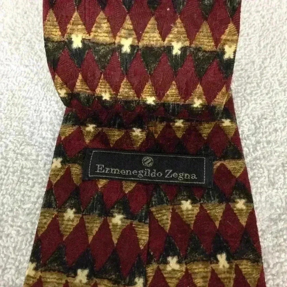 ERMENEGILDO ZEGNA Multi-Color Silk Tie  59" x 3.7" - Picture 4 of 4
